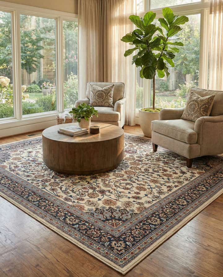 10' x 10' Easy-Clean Traditional Indoor / Outdoor Square Rug