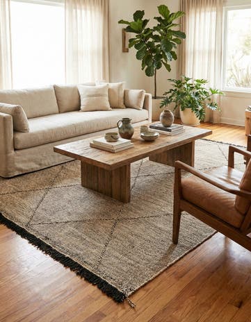 6' 2 x 7' 6 Hand Knotted Moroccan Wool Rug
