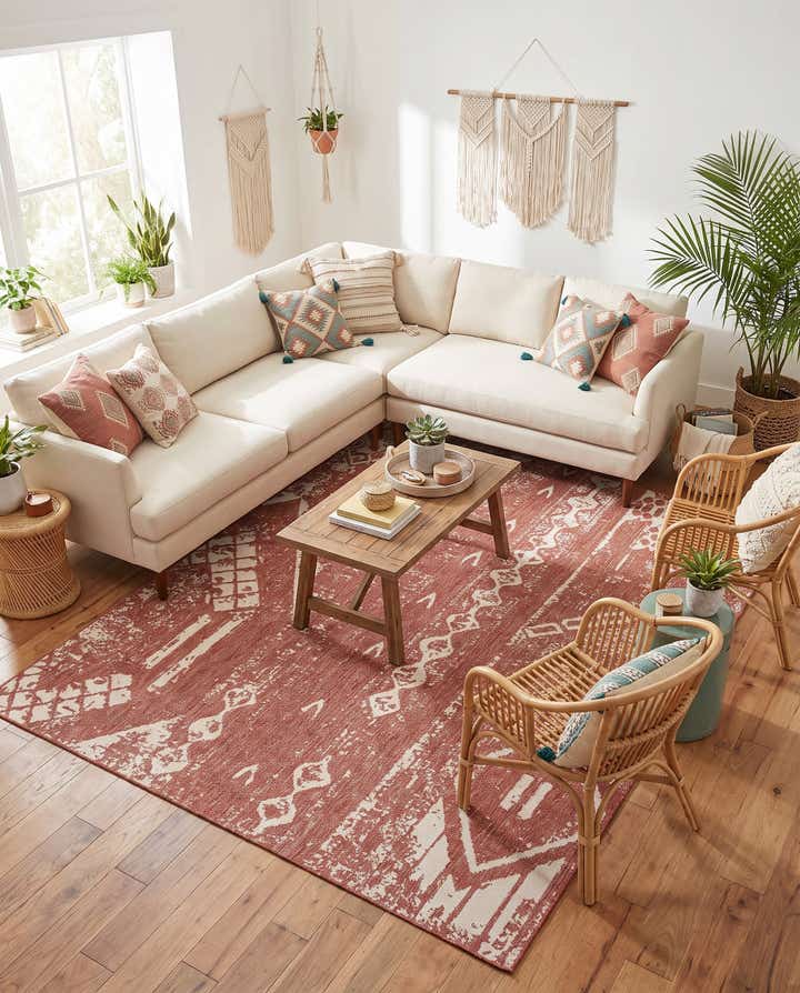 9' x 12' Easy-Clean Bohemian Indoor / Outdoor Rug