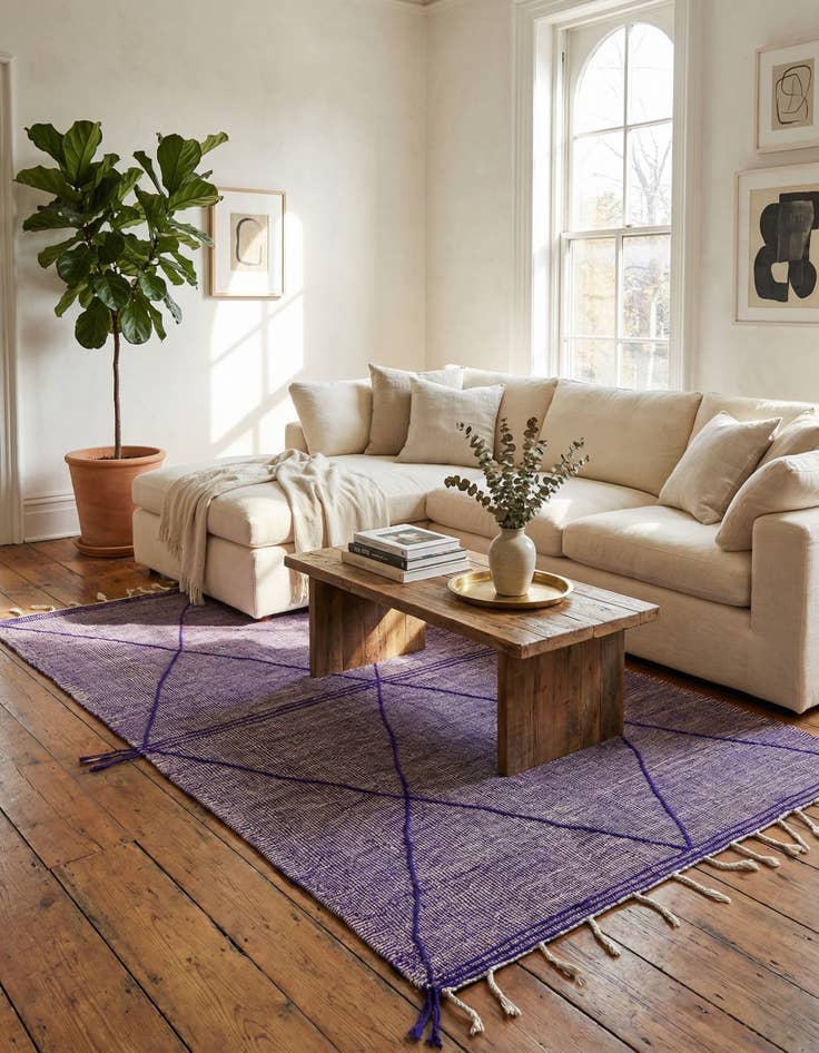 Detail image of 6' 2 x 10' 4  Hand Knotted Moroccan Wool Rug