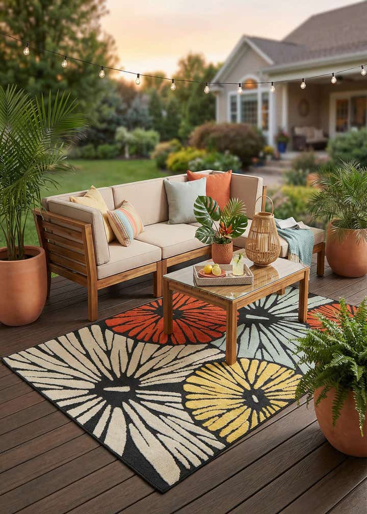 5' 3 x 8' Easy-Clean Casablanca Indoor / Outdoor Rug