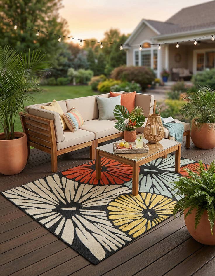 Detail image of 5' 3 x 8'  Washable Casablanca Indoor / Outdoor Rug