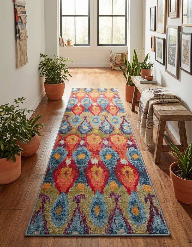 Detail image of 2' x 8'  Washable Modern Indoor / Outdoor Runner Rug