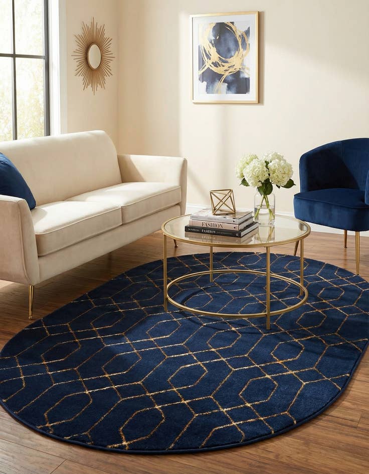 Detail image of 4' x 6'  Marilyn Monroe™ Glam Trellis Oval Rug