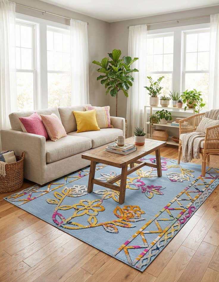 Detail image of 5' 3 x 7' 7  Washable  Indoor / Outdoor Rug