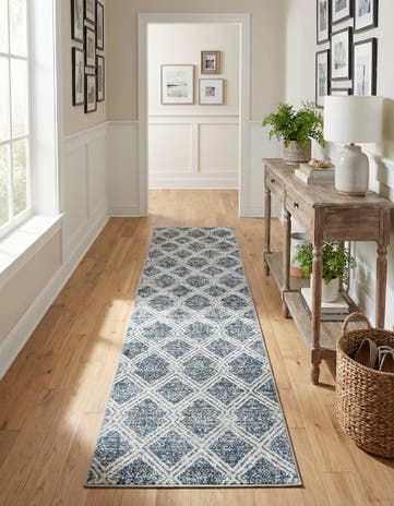 Ivory Kamala Washable Runner Rug
