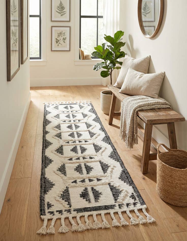 Detail image of 2' 7 x 10'  Hand Woven Arizona Wool Runner Rug