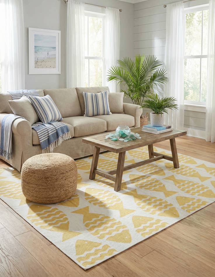 Detail image of 7' 10 x 10'  Washable Coastal Indoor / Outdoor Rug