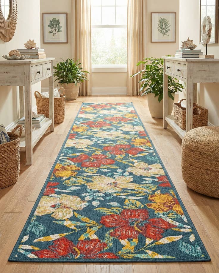Detail image of 2' 7 x 16' Easy-Clean Coastal Indoor / Outdoor Runner Rug
