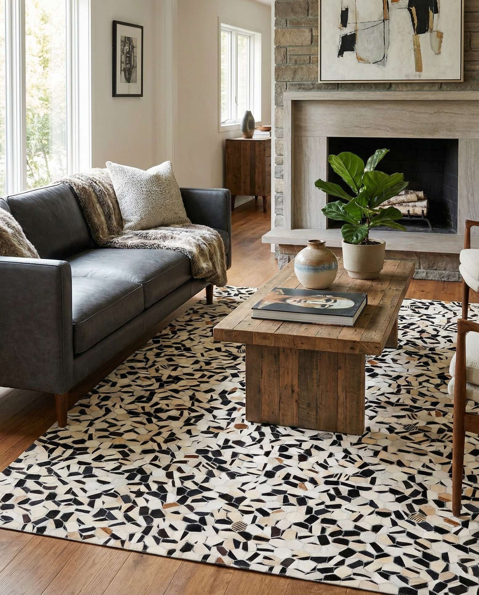 5' x 8' Cowhide Stocks Rug