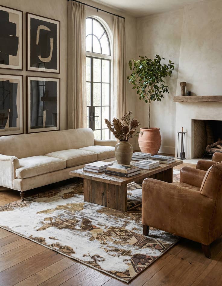 Detail image of 6' 3 x 9' 8  Hand Knotted Ultra Vintage Persian Wool Rug