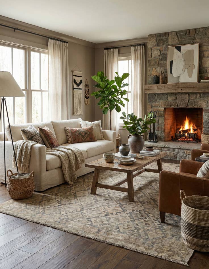 Detail image of 6' 7 x 9' 7  Hand Woven Kilim Maymana Wool Rug