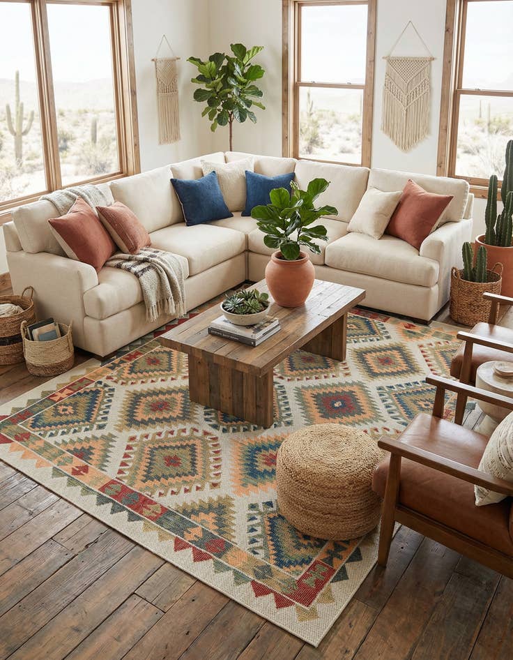 Detail image of 7' 10 x 10'  Washable Baja Indoor / Outdoor Rug