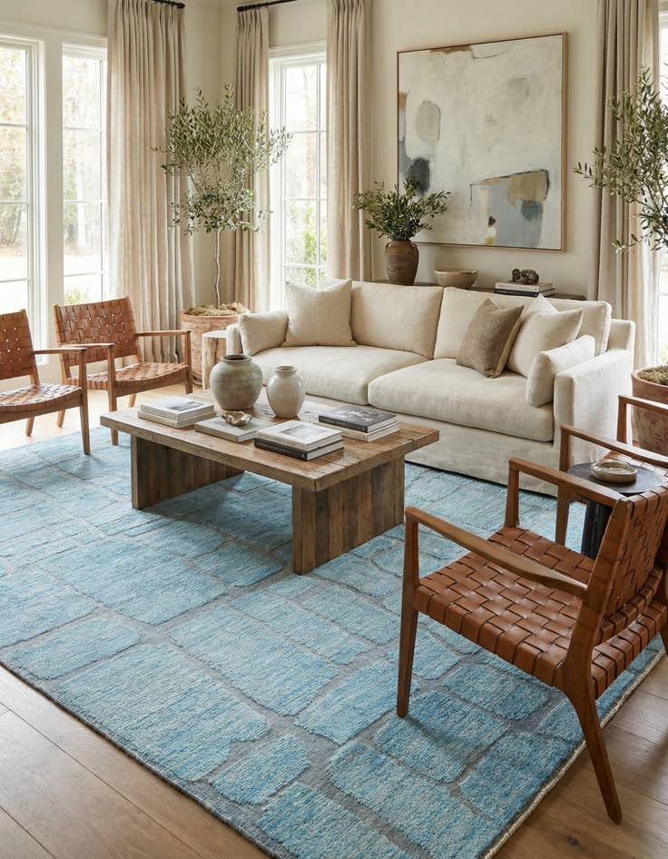 Detail image of 10' 2 x 14' 3  Hand Knotted Moroccan Wool Rug