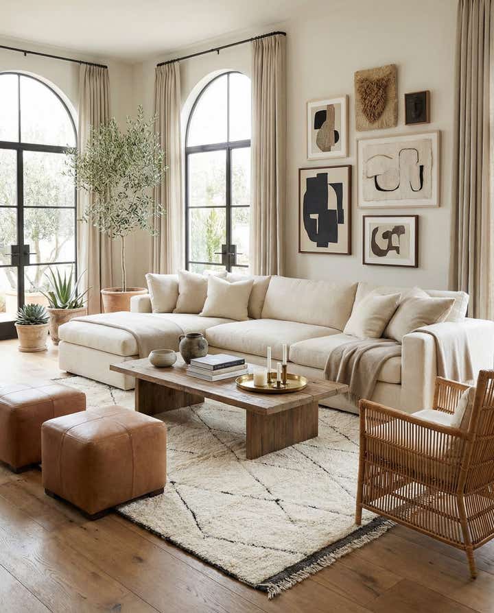 7' x 9' 9 Hand Knotted Moroccan Wool Rug