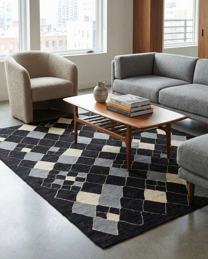 5' 4 x 6' 4 Hand Woven Kilim Modern Wool Rug