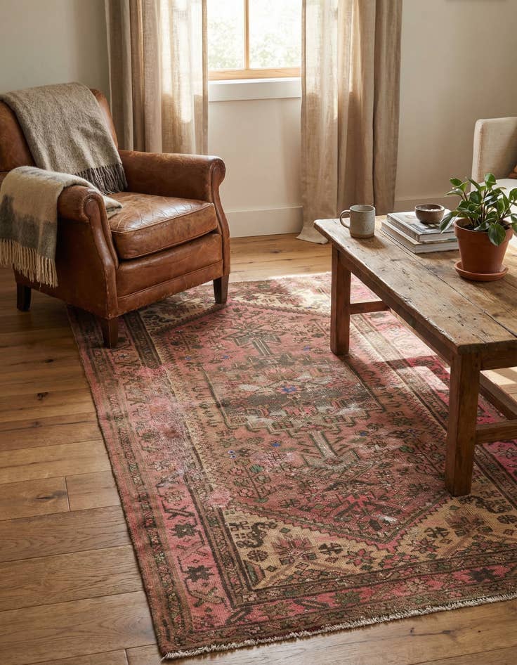 Detail image of 3' 4 x 6' 5  Hand Knotted Ultra Vintage Persian Wool Runner Rug