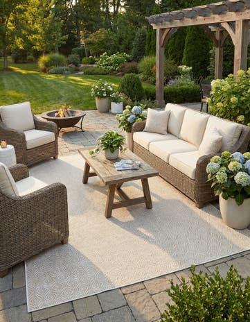 9' x 12' Easy-Clean Lattice Indoor / Outdoor Rug