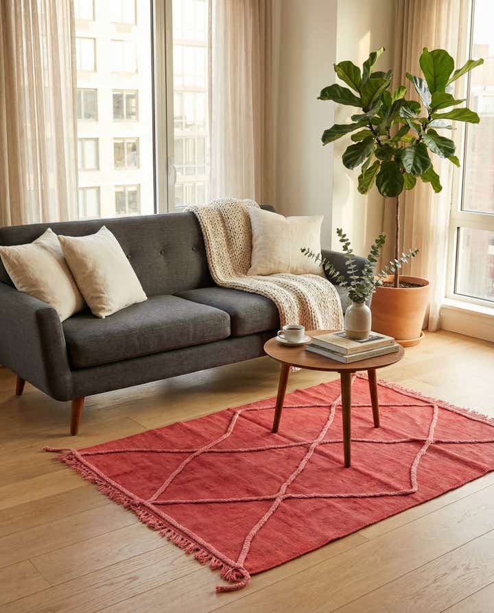 3' 3 x 4' 7 Hand Woven Kilim Modern Wool Rug