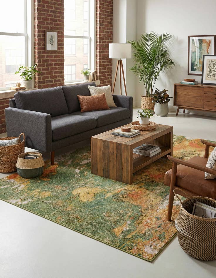 Detail image of 5' 3 x 8'  Washable Haerfest Rug