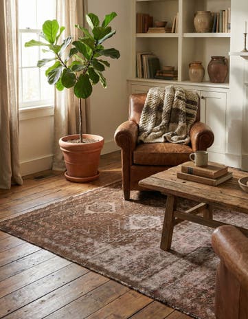 4' 4 x 6' 9 Hand Knotted Hamedan Persian Wool Rug