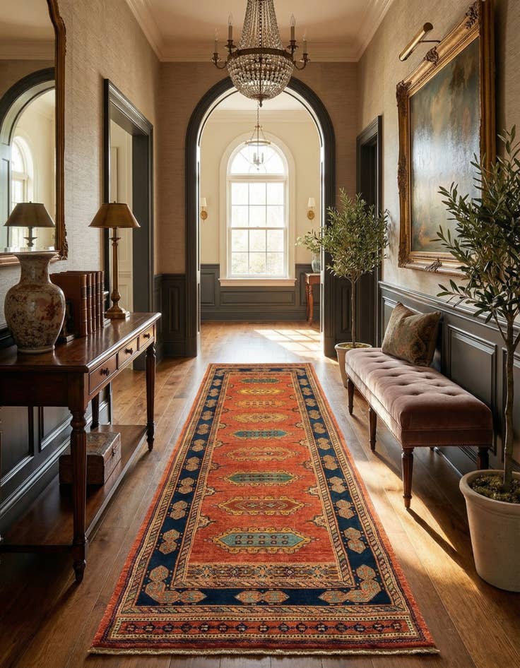 Detail image of 2' 8 x 9' 8 Luribaft Wool Runner Rug