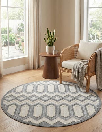 Charcoal Arlo Round Rug