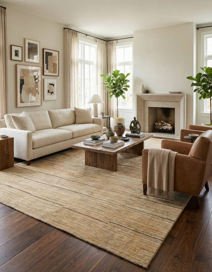 Detail image of 8' 6 x 11' 5  Hand Knotted Modern Ziegler Wool Rug