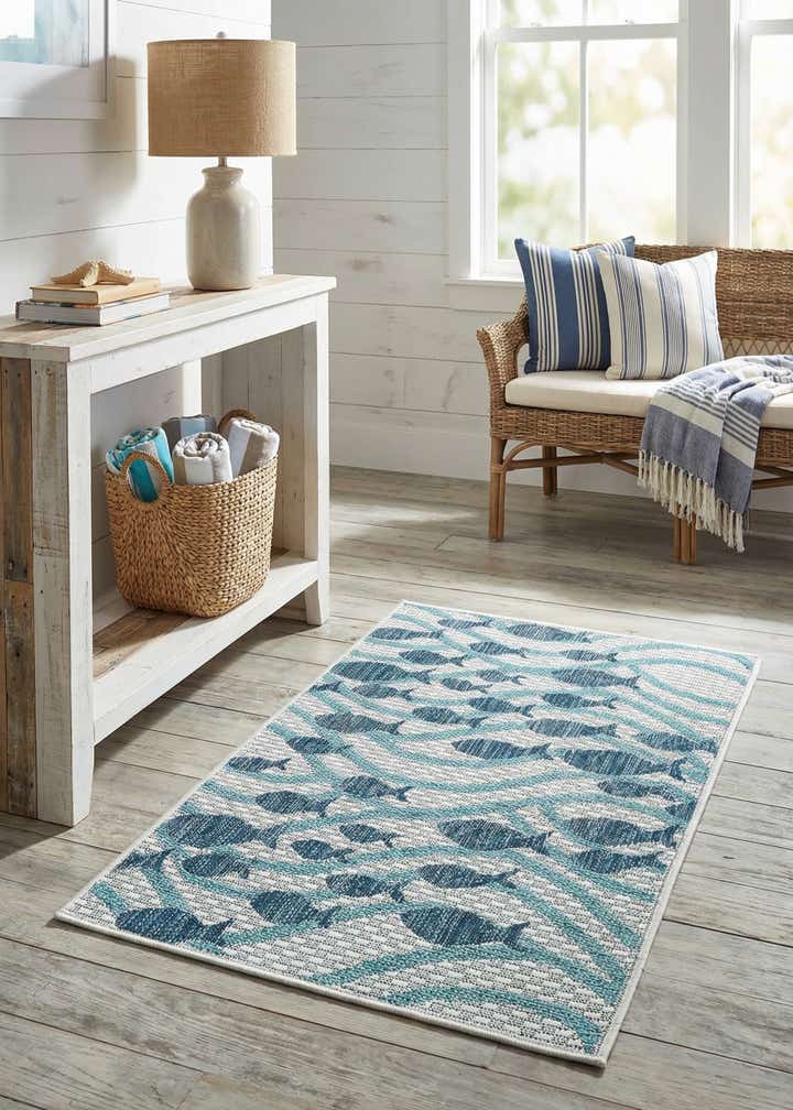 2' x 3' 1 Easy-Clean Coastal Indoor / Outdoor Rug