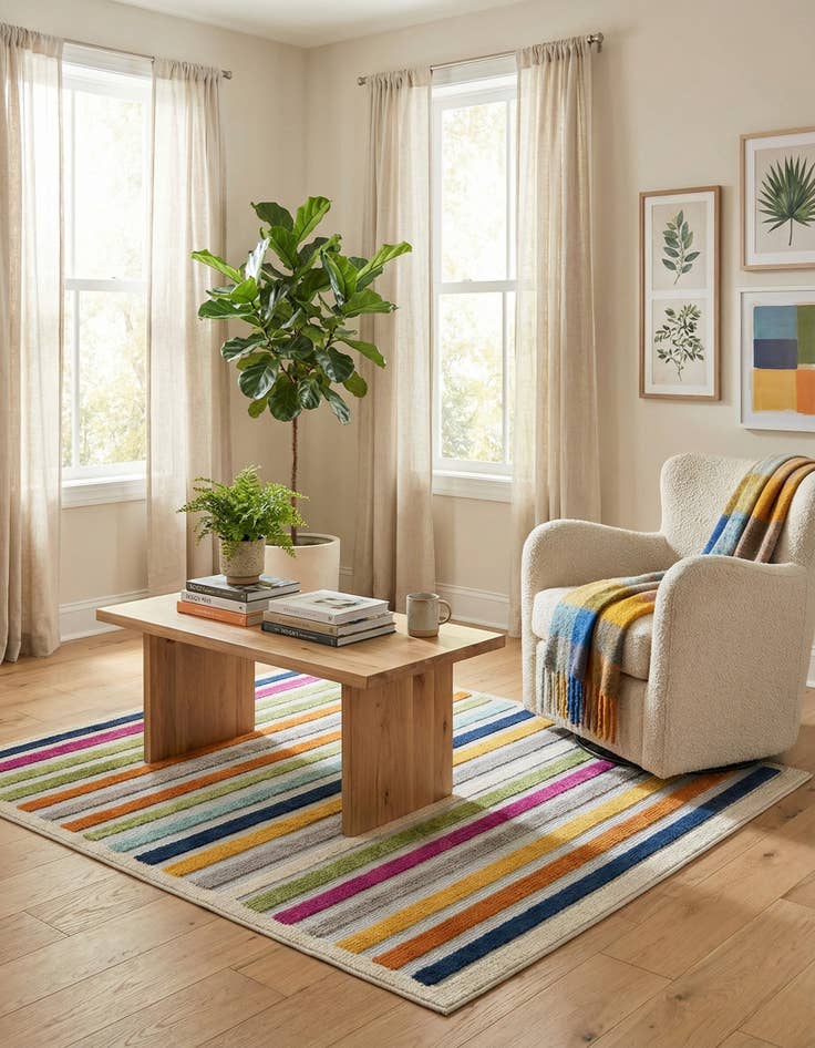 Detail image of 5' 3 x 5' 3  Washable Aruba Indoor / Outdoor Square Rug