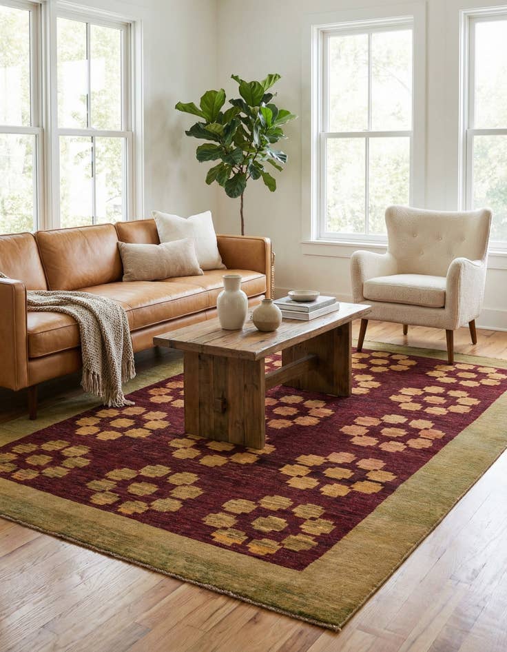 Detail image of 5' 5 x 7' 10  Hand Knotted Modern Ziegler Rug