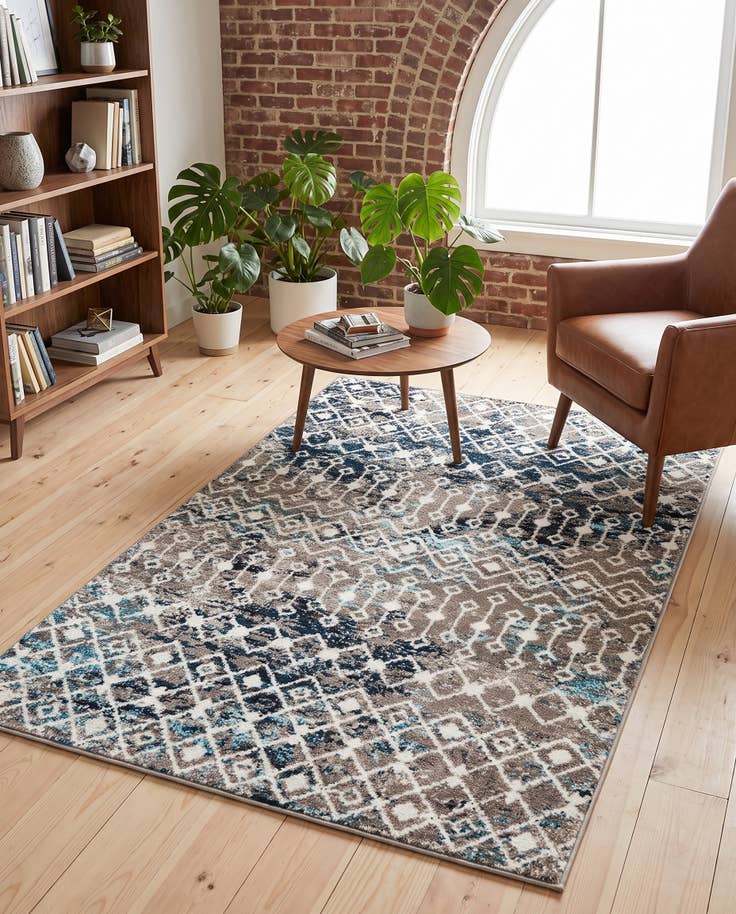 Detail image of 4' x 6' Moroccan Trellis Rug