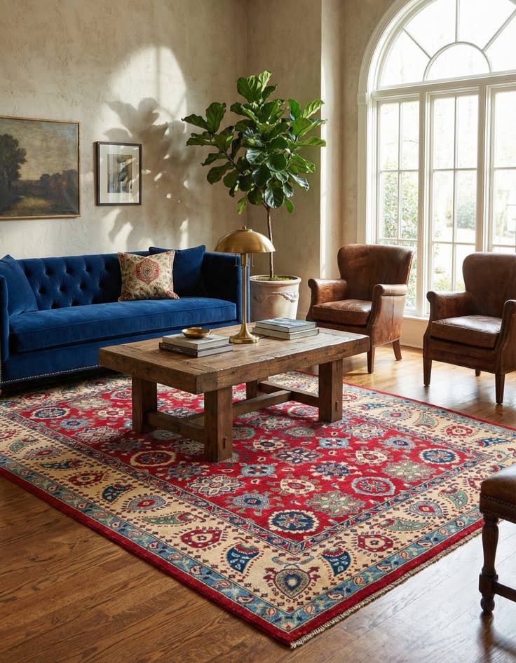 Detail image of 6' 8 x 9' 10  Hand Knotted Kazak Rug