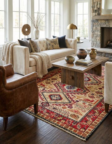 5' x 8' Hand Knotted Kazak Wool Rug