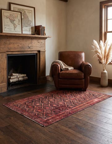 3' 5 x 6' 3 Hand Knotted Ultra Vintage Persian Wool Rug