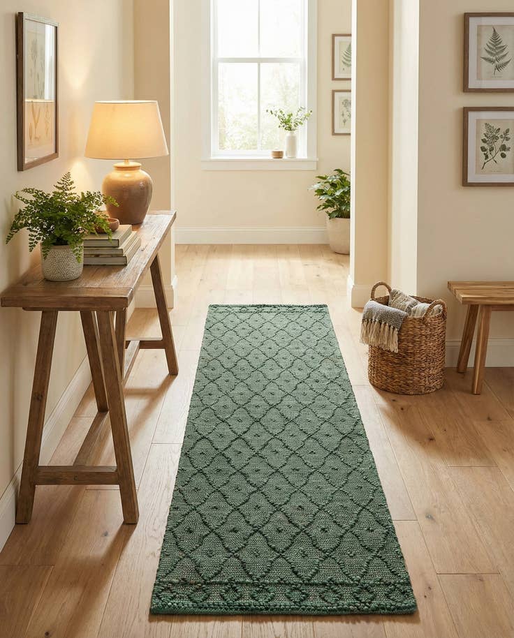 Detail image of 2' 7 x 9' 10 Hand Woven Larsa Jute Runner Rug