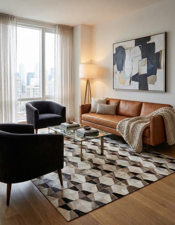 5' 2 x 7' 10 Cowhide Rug