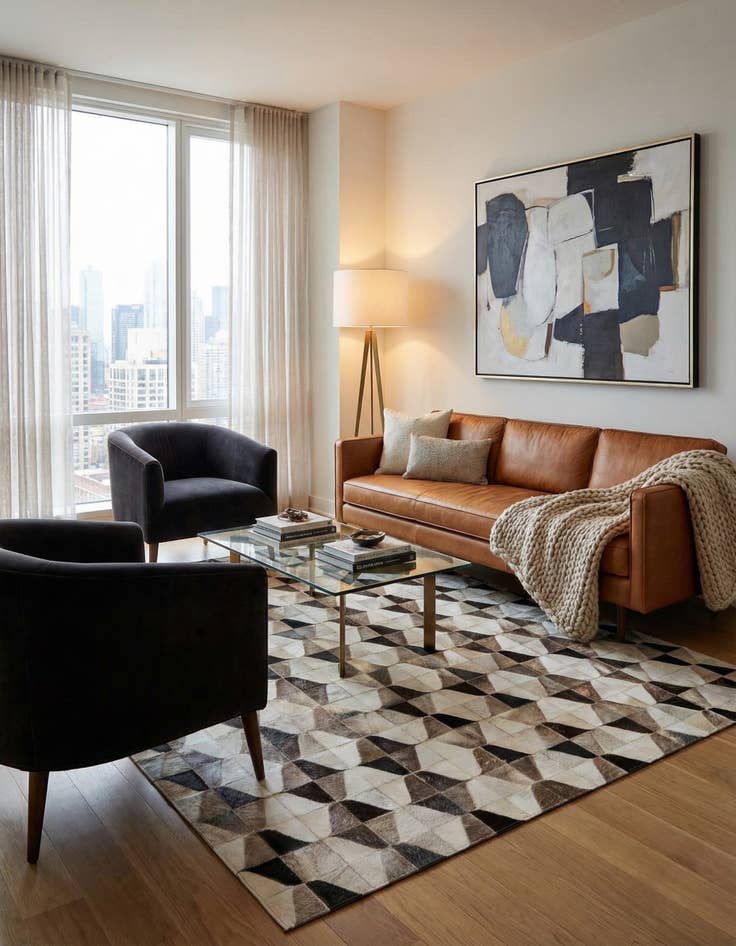 Detail image of  5' 2 x 7' 10 Cowhide Rug