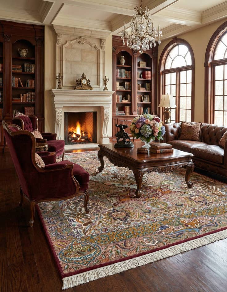 Detail image of  9' 7 x 13' 1  Hand Knotted Kashmar Persian Wool Rug