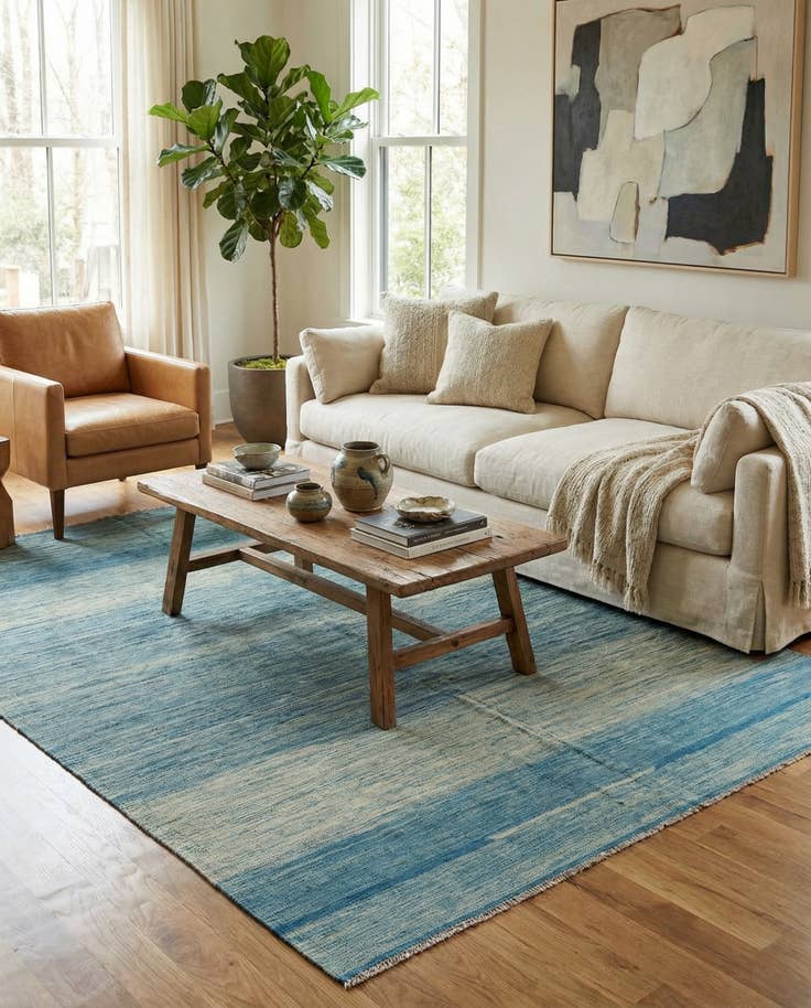 Detail image of 6' 7 x 9' 10 Hand Woven Kilim Modern Wool Rug