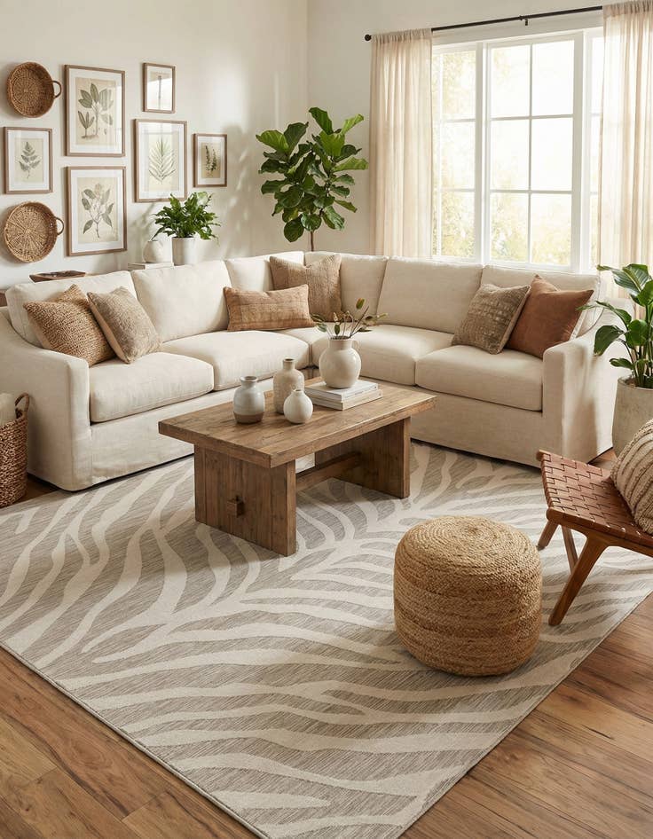 Detail image of 9' x 12' Easy-Clean Safari Indoor / Outdoor Rug