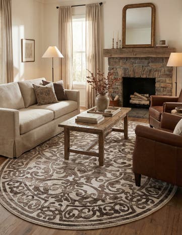 Chocolate Brown Hermitage Oval Rug