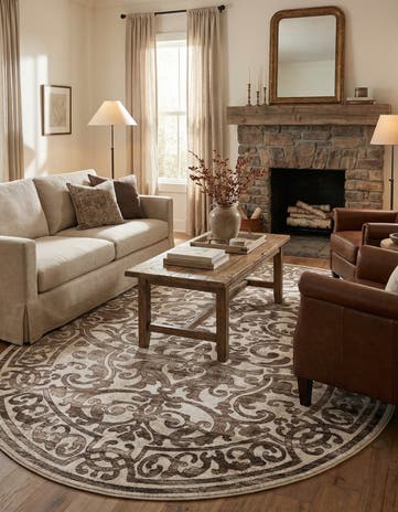 Chocolate Brown Hermitage Oval Rug