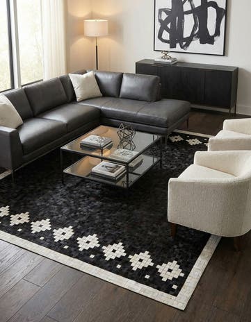 8' 2 x 10' Cowhide Stocks Rug