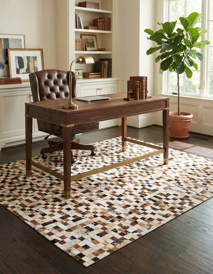 Detail image of 5' 1 x 8' Cowhide Stocks Rug