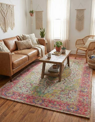 5' 3 x 8' Hand Woven Chenille Jute Rug