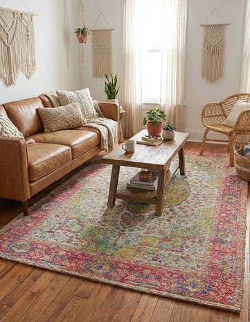 5' 3 x 8' Hand Woven Chenille Jute Rug