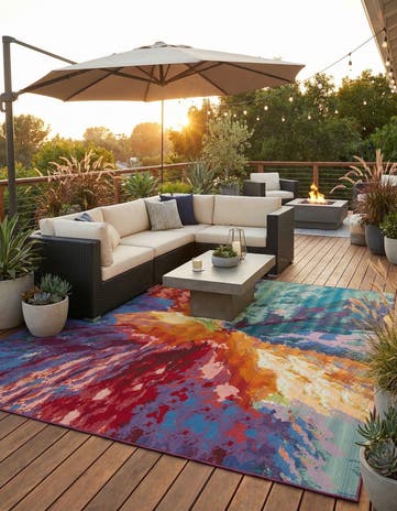 10' x 14' Easy-Clean Modern Indoor / Outdoor Rug