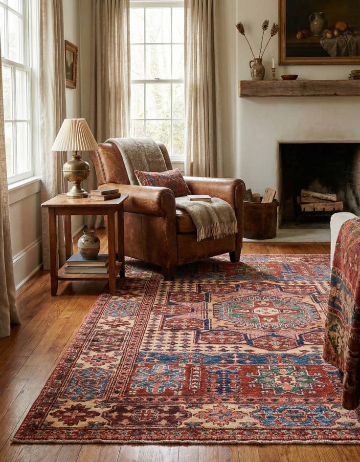 Detail image of 4' 3 x 6' 1  Hand Knotted Kazak Oriental Rug