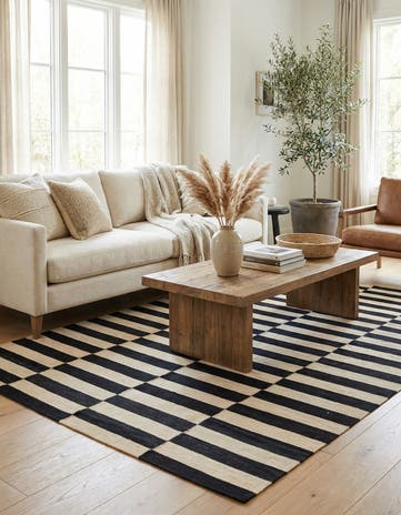 4' 11 x 6' 9 Hand Woven Kilim Modern Wool Rug
